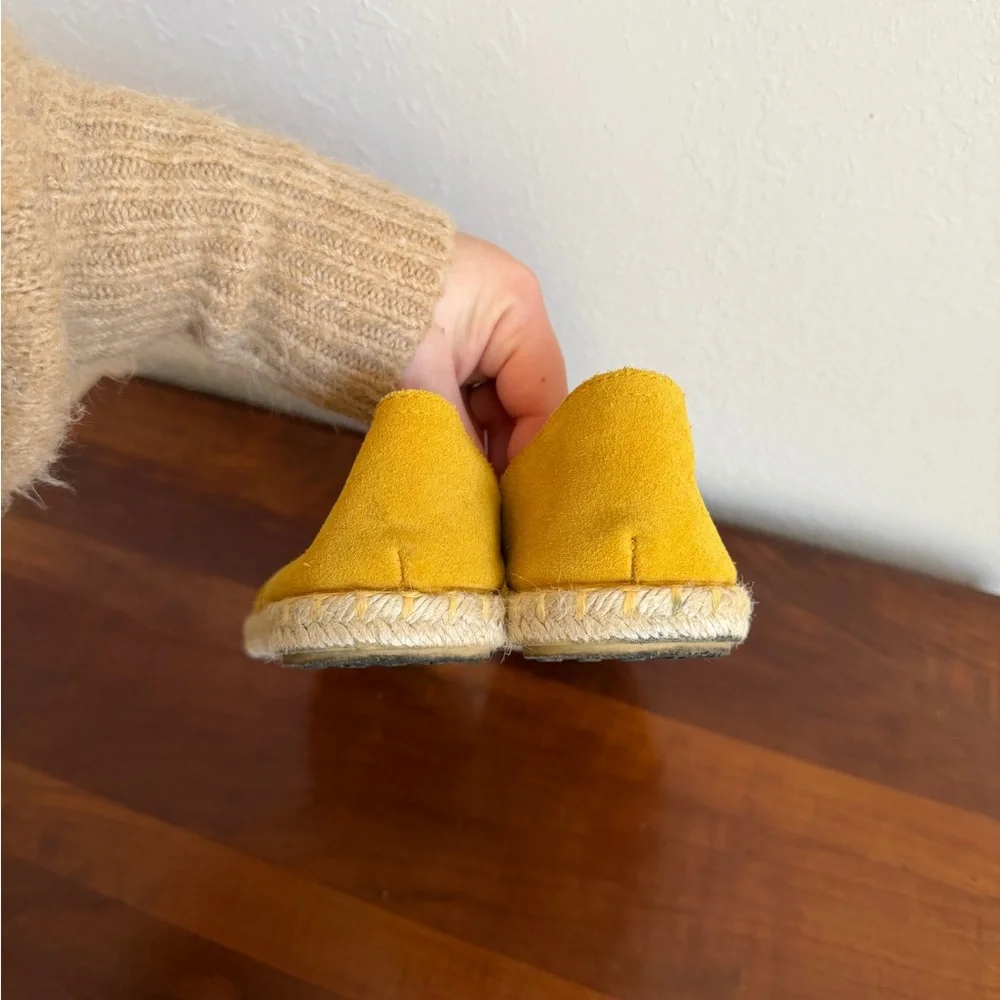 Miz Mooz Celestine Mustard Yellow Leather Espadrille Flats Womens 36 Casual